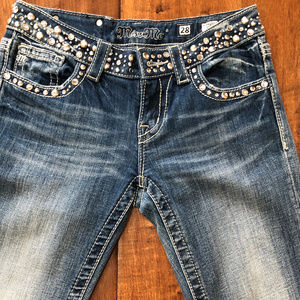 Miss Mee Studded Jeans Size 28 Bootcut #JPW4288-7